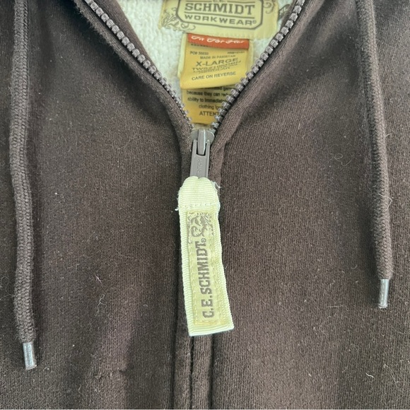 C.E. SCHMIDT WORKWEAR Fit For Her Sherpa Lined Zip Hooded Jacket Brown Size XL - Picture 4 of 8
